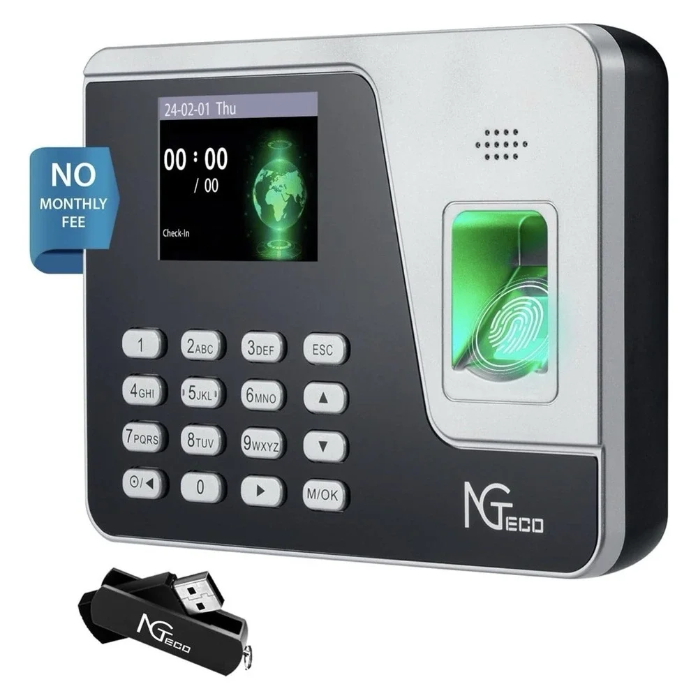 NGTeco Biometric Time Clock Fingerprint & PIN Standalone